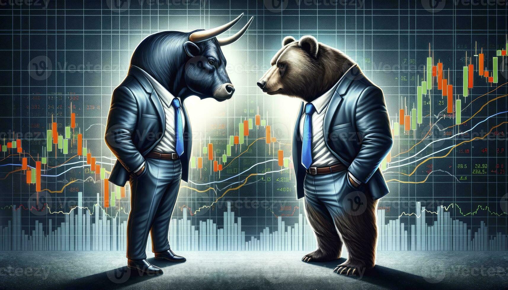 image that indicate bull-and-bear-in-stock-market